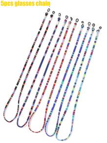 5pcs Bohemian  Color Block Splicing Eyewear Rope,Anti Slip Sunglasses Reading Glasses Lanyard Strap,Colored Eyeglass Chains Glasses Accessories For Women - Multicolor - View 14