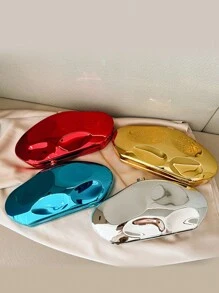 New Arrival Asymmetrical Shaped Personalized Metal Plated Acrylic Clutch Crossbody Bag - Gold - View 1