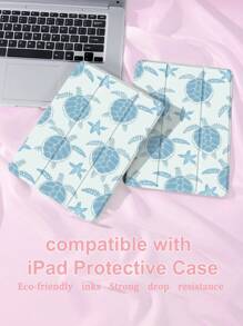 Beach Sea Turtle Case Compatible With Samsung Galaxy Tab/IPad,IPad 9th/8th/7th Generation 10.2 Inch ,New IPad 10th Generation Cover,With Auto Wake/Sleep,Four Corners Anti-Fall - Multicolor - View 2