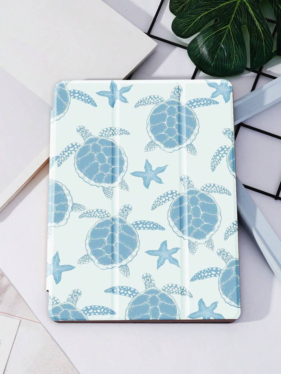 Beach Sea Turtle Case Compatible With Samsung Galaxy Tab/IPad,IPad 9th/8th/7th Generation 10.2 Inch ,New IPad 10th Generation Cover,With Auto Wake/Sleep,Four Corners Anti-Fall - Multicolor - View 1