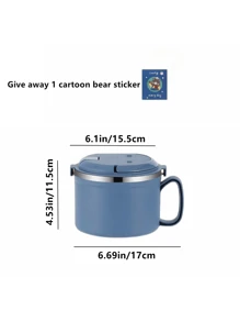 泡面碗 不锈钢大容量泡面碗 宿舍学生泡面碗带盖可沥水泡面碗便当盒食堂午餐盒上班族带盖饭盒带手柄（赠筷子，勺子，叉子）泡面碗适合开学季学生宿舍，上班族，野餐，食堂，儿童碗等学习用品，圣诞礼物