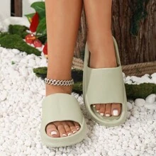 Ladies Summer Thick-Soled Simple Fashion Slippers Eva Antiskid Wear-Resistant Bathroom Sandals