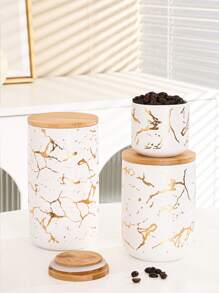 1 件北欧风格带盖陶瓷罐，厨房食品储存罐，适用于谷物、干果、糖果、咖啡、茶，适合户外、婚礼、派对、礼物、生日、圣诞节 - 白色 - 查看 5