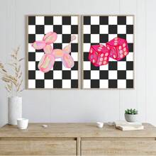 Bộ 2 Có Khung Preppy Tường Nghệ Thuật Tối Đa Hợp Thời Trang Áp Phích Thẩm Mỹ Chó Xúc Xắc Retro Ngộ nghĩnh Tranh Ảnh Treo Tường Phòng Nữ Tính Ký Túc Xá Căn Hộ Trang Trí, Trang Trí Nhà Hiện Đại - Màu be - Xem 1