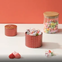 1入不銹鋼糖果儲存盒，餅干容器，零食罐，餅乾和雪花形糕點包裝，非常適合存放糖，茶，香料和零食，適合家居和辦公室裝飾