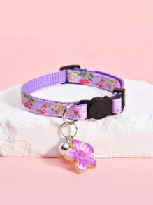 Collier pour chat et chien à fleurs avec grelot, collier extérieur pour animal de compagnie