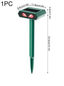 1入組閃光動物驅趕器，戶外太陽能超聲波防蟲驅鼠器，可驅趕老鼠、松鼠、鹿、浣熊、臭鼬、兔子、狗、貓 - 動物驅逐器A款 - 查看 2