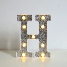 1 pieza 21/16cm Lámpara de letra, lámpara de decoración de escritorio, lámpara de letra de lentejuelas brillantes, regalo sorpresa para amigas, hermanas, novios, padres, niñas, lámpara de decoración de cocina, lámpara de atmósfera de restaurante, lámpara de atmósfera de dormitorio romántico luminoso, luz rosa de color cálido, regalo favorito y popular de luz nocturna, regalo de cumpleaños, lámpara de atmósfera de fiesta, lámpara de decoración de cumpleaños feliz, lámpara de fiesta - amarillo - Ver 15