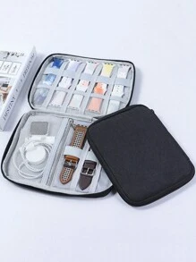 1 peça Caixa de Armazenamento de Pulseira de Relógio de Nylon, Bolsa de Organizador Portátil de Cabos de Dados de Pulseira de Relógio Inteligente, Caixa de Armazenamento Multifuncional para Pulseira de Relógio Compatível com Bracelete de Apple Watch, Fones de Ouvido, Carregadores de Cabos, Joias, Maquiagem e Outros Acessórios