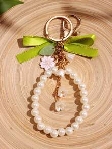 1pc Green Ribbon Lily Clothing Accessory Pendant Keychain Bag Charm Women's Gift - Multicolor - View 12