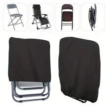 1件装 210D 银色牛津布加厚椅套 - 防水防尘，适用于折叠椅、露台、花园、厨房装饰、家居用品 - 黑色 - 查看 6