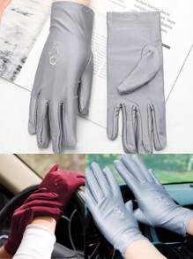 1 đôi Găng tay thun lụa sữa dành cho nữ, mỏng và thoáng khí, găng tay chống nắng chống tia cực tím cho mùa xuân và mùa hè, lái xe/cưỡi ngựa/thể thao ngoài trời Thiết kế thêu hoa chống trượt, nhẹ và co giãn, thích hợp cho phụ kiện váy cưới/đầm tối, có thể sử dụng được Quanh năm - Nhiều màu - Xem 4