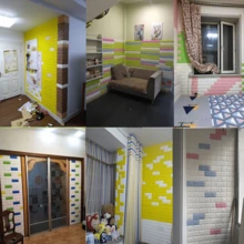 1入組泡沫3D立體自粘牆紙，防撞柔軟包裝，臥室裝飾防水防潮牆貼紙（部分配件顏色隨機），廚房，廚房用品，食品，烹飪，露營，度假，海灘，房間裝飾，整理收納，派對，旅行。 - 彩色 - 查看 5