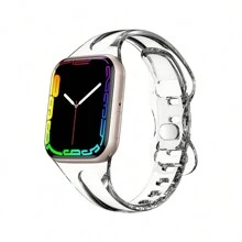 1 pièce Bracelet de montre transparent pour Apple Watch Bande de montre 11 10 9 8 7 6 5 4 3 2 SE 1 49mm 41mm 45mm 38mm 42mm 40mm 44mm Pour Hommes Femmes TPU Bracelet Clair - Transparent - Voir 4