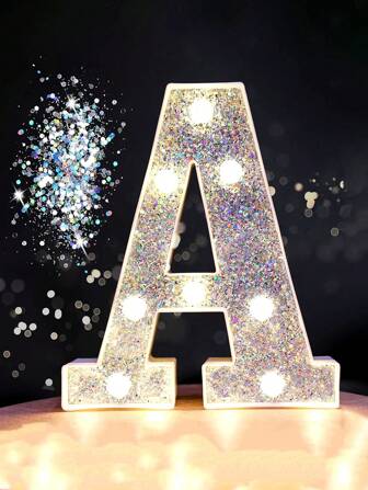 1pc 21/16cm Letter Lamp, Desk Decoration Lamp, Glittering Sequin Letter Lamp, Surprise Gift For Friends, Sisters, Boyfriends, Parents, Girls, Kitchen Decoration Lamp, Restaurant Atmosphere Lamp, Bedroom Romantic Luminous Atmosphere Lamp, Pink Light Warm Color, Favorite And Popular Gift Night Light Birthday Gift, Party Atmosphere Lamp, Happy Birthday Decoration Lamp, Party Lamp