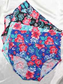 Calzon de tela invisible tipo faja, tiro alto con diseño floreado, fresco, comodo, calidad premium. (Los colores se envían al azar) - Multicolor - Ver 1