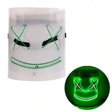 Máscaras Luz Led Halloween Marshmello Cosplay Disfraz - Verde - Ver 2