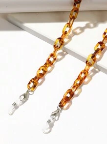 1 pièce Chaîne de décoration de lunettes en acrylique léopard, sangle anti-chute de lunettes individualiste, porte-chaîne de lunettes de soleil pour femmes, sangles de lunettes pour femmes, peut être utilisé comme corde de suspension de masque - Multicolore - Voir 4