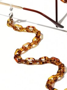 1 pièce Chaîne de décoration de lunettes en acrylique léopard, sangle anti-chute de lunettes individualiste, porte-chaîne de lunettes de soleil pour femmes, sangles de lunettes pour femmes, peut être utilisé comme corde de suspension de masque - Multicolore - Voir 5