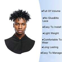 BELLQUEEN Dreadlock Hair Dreadlock Wig Topper Wig With Clips In, Synthetic Locs Braided Hair Half Wigs, Short Dreadlocs Wig For Wen 3Inch - Black - View 5