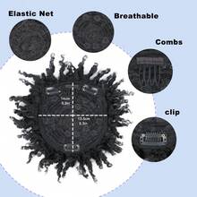 BELLQUEEN Dreadlock Hair Dreadlock Wig Topper Wig With Clips In, Synthetic Locs Braided Hair Half Wigs, Short Dreadlocs Wig For Wen 3Inch - Black - View 6