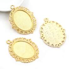 10pcs Pendant Blank Base Setting Tray Fits 18x25mm  Cabochon DIY Jewelry Making Accessories Findings - 18x25mm Oval - View 13