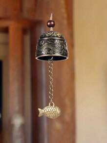 1pc, Vintage Bell Wind Chimes,Dragon, Carp Patterns,Good Luck Hanging Bell For Home Garden Good Luck Blessing Patio Yard Indoor Outdoor Front Door Decorations Home Decor Christmas Decorations Room Decor Christmas