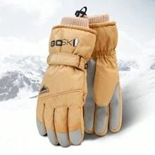 1 Pair Professional Outdoor Ski Gloves, Waterproof, Windproof, Thermal Lining, Hand Warmer, Touchscreen Functionality, Suitable For Both Men And Women, For Winter Skiing, Riding, Motorcycle, Winter Gloves, Snow Gloves - Multicolor - View 1