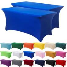 1/2 piezas Mantel de spandex, cubierta de mesa elástica, mantel rectángulo ajustado, cubierta de mesa elástica universal para bodas, banquetes, fiestas y eventos en el patio