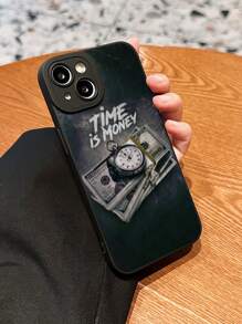 1 Ốp lưng điện thoại hình lỗ kim Time & Money màu đen tương thích với iPhone 17, Air, 17 Pro, 17 Pro Max, 13, 16 Pro Max, 16 Plus, 16, 14, 15, 16 Pro, Ốp lưng điện thoại, Galaxy - Nhiều màu - Xem 3