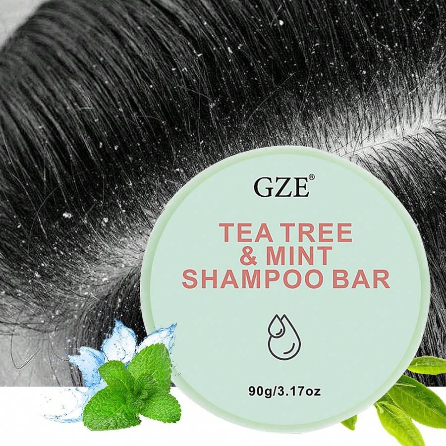 GZE Tea Tree & Mint Clarifying Bar Shampoo AntiDandruff Natural