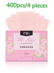 100 pièces Papier buvard, pack mini portable de feuilles absorbantes d'huile faciale, tissu de contrôle de l'huile de nettoyage du visage, papier buvard doux convenant pour la peau grasse et les voyages, disponible en 4 couleurs