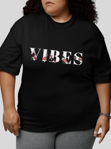 Plus Size T-Shirts - Black - View 2