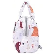 Bebamour Tote Changing Bag Flower Pattern Women Handbag Nappy Bag Organiser - Red - View 3