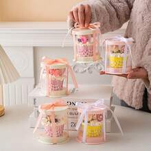 2pcs/3pcs/8pcs/9pcs/109pcs Valentine's Day 2-Inch Red Paper Cup Cake Transparent Portable Box Round Packaging Box Heart Shaped Candle Confession Decoration - Multicolor - View 3