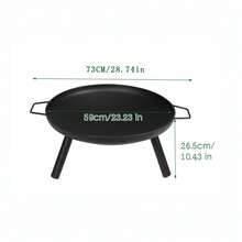 29 Inch Fire Pit Portable Folding Steel Fire Bowl Garden Treasures Fire Pit For Outside Fireplace With Spark Screen, BBQ Grill & Log Grate For Patio Backyard Camping Bonfire - Black-29 inches - View 7