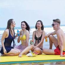 XPE Water Floating Mat, Thickened Oversized Swimming Pool Floating Board, Leakproof Floating Carpet, Colorful Water Bed For Single Person Resting - Blue and Black 180*60*3.5cm - View 4