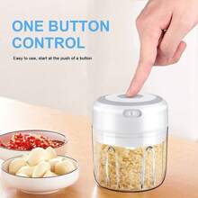 For Nut Vegetable Fruit Food Electric Mini Garlic Chopper Meat Grinder Crusher - White - View 3