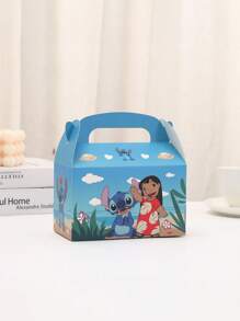 4 piezas / Set Bolsas de dulces y bocadillos con diseño de caricatura de Stitch, bolsas de regalo de papel, bolsas de compras, bolsas de embalaje de regalo para cumpleaños - Multicolor - Ver 8