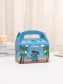 4 piezas / Set Bolsas de dulces y bocadillos con diseño de caricatura de Stitch, bolsas de regalo de papel, bolsas de compras, bolsas de embalaje de regalo para cumpleaños - Multicolor - Ver 7