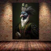 1pc Wall Arts Posters Animals Victorian Vintage Animal Portrait Art Poster And Print Home Decor Black Cat Lion Rabbit Raven Wall Art Canvas Painting Optional Frame Animals