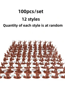 100 piezas/set, 12 estilos de figuras de soldados militares, conjunto de juguetes de guerra de plástico para juegos de guerra - Multicolor - Ver 7