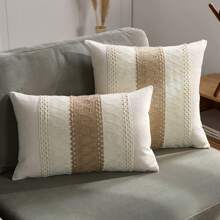 1 pièce Housse de coussin boho, housse de coussin pour coussin décoratif d'accent de ferme, housse de coussin neutre pour le canapé de chambre à coucher du salon