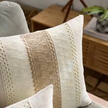 1 pièce Housse de coussin boho, housse de coussin pour coussin décoratif d'accent de ferme, housse de coussin neutre pour le canapé de chambre à coucher du salon