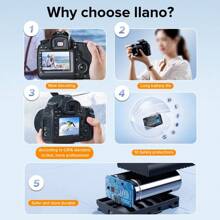 Pin Thay Thế Llano LP-E6NH 2400mAh, Tương Thích Với Canon 5D4/90d/5d3/R5/80d/70d/60d/6D2 – Dễ Dàng Lắp Đặt (Gói 1) - màu đen - Xem 2