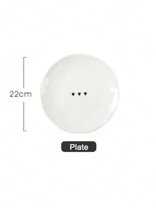 1 set de vaisselle blanc en forme de cœur, ensemble de bol, assiette, cuillère, tasse et baguettes en céramique de haute qualité simple et design haut de gamme. Ensemble de vaisselle créative et de haute qualité, idéal comme fournitures scolaires ou cadeau. - Vaisselle série White Love - Voir 8