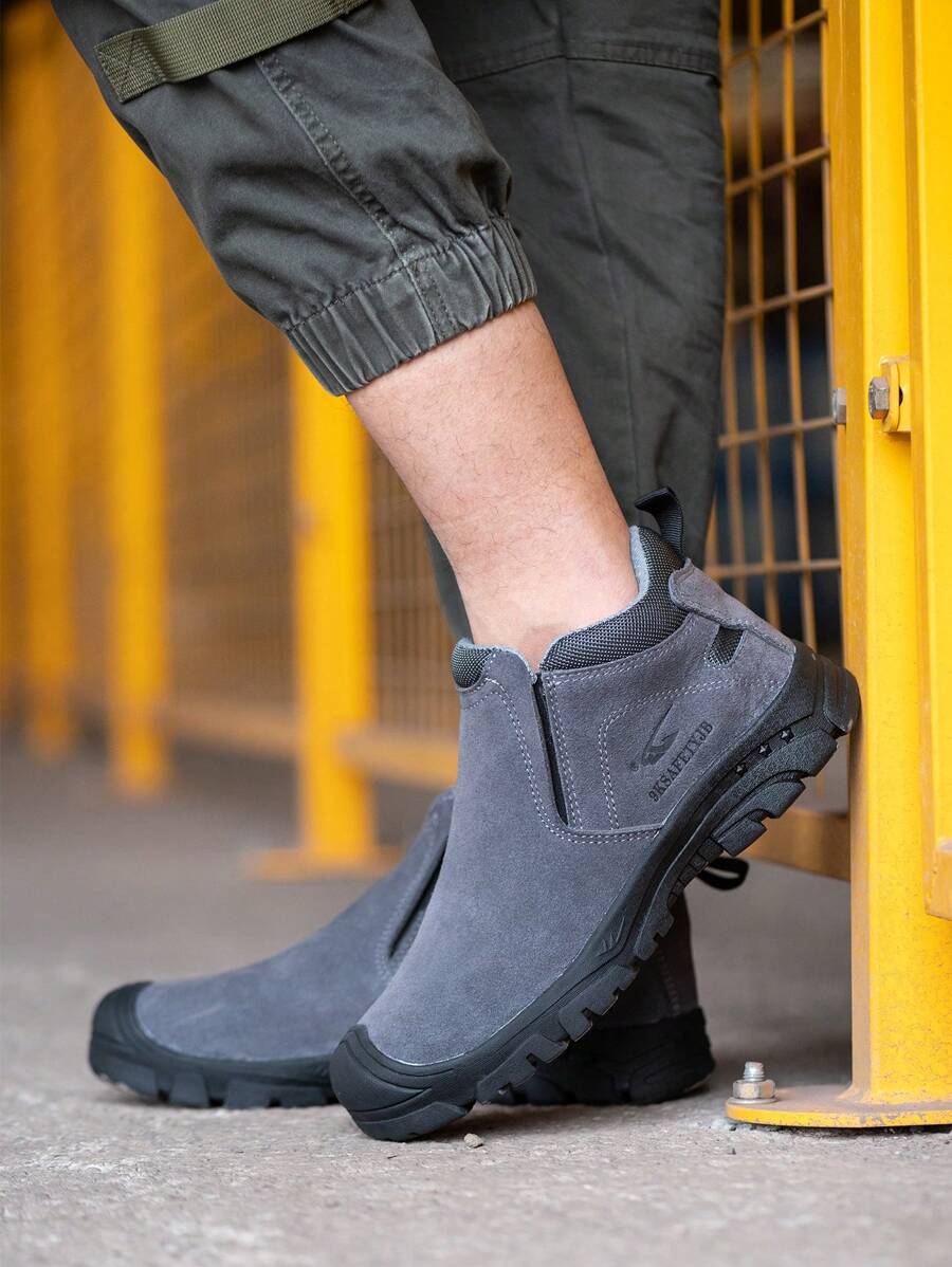 Men's High Top Work Safety Shoes, Outdoor Industrial Construction Work