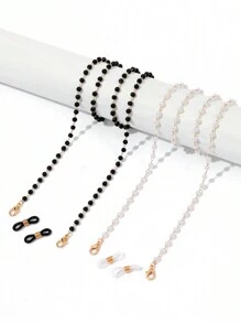 2 chiếc chuỗi trang trí kính mát ngọc trai giả, chuỗi hạt ngọc trai giả, dây đeo kính mát chống trượt, dây đeo mặt nạ, phụ kiện kính cho phụ nữ - Nhiều màu - Xem 1