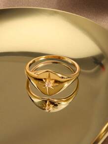 1pc S925 Sterling Silver Vintage Personalized Five-Pointed Star Ring For Women Promise Ring Fine Jewelry Gift For Girls Ladies Jewelry - Hexagram Ring - View 1