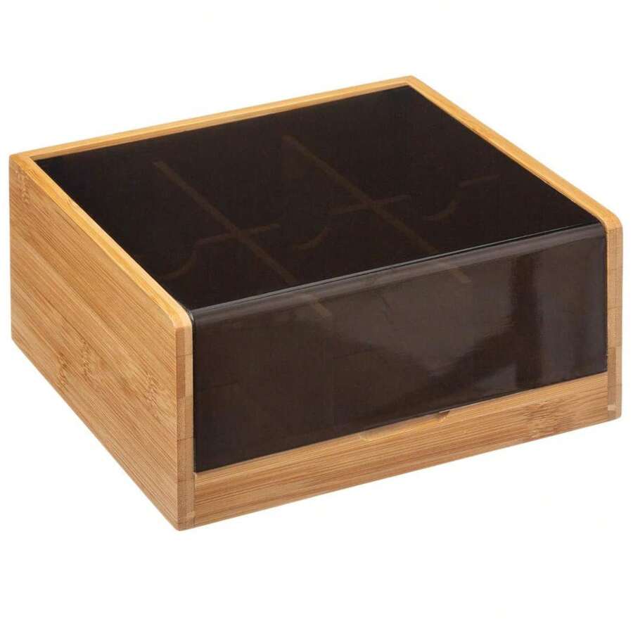Well Home Caja de té de bambú en color negro 21.8x21x10cm. Envío gratuito en 24/48 horas - Multicolor - Ver 1